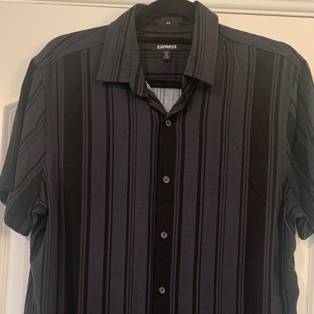 Striped Rayon Short Sleeve Shirt